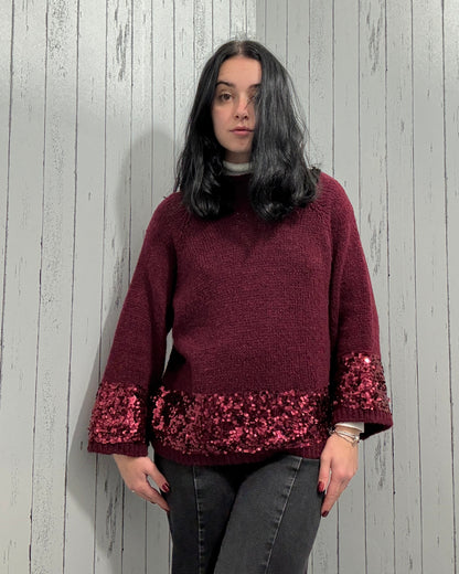 Maglione in maglia con dettagli in paillettes