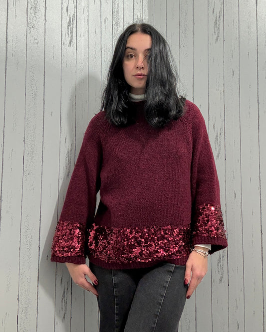 Maglione in maglia con dettagli in paillettes