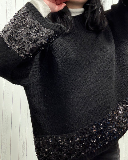 Maglione in maglia con dettagli in paillettes