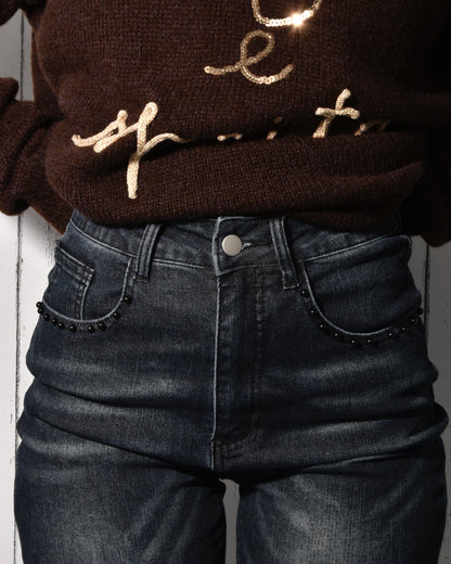 Jeans con perle