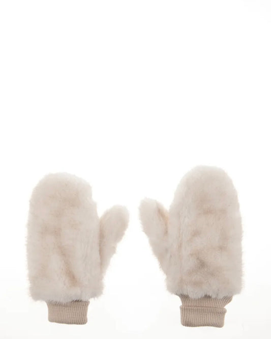 Guanti Moffola in Pelliccia Ecologica Panna