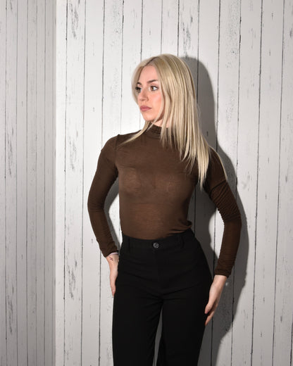 Maglia Ultralight con Cashmere A Collo Alto