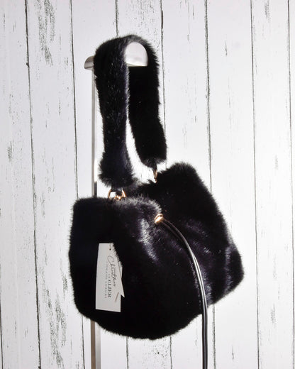Borsa in Eco-Pelliccia Nera