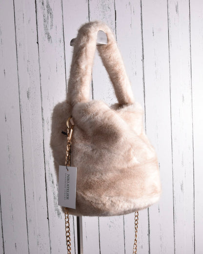 Borsa Grande in Eco - Pelliccia Beige