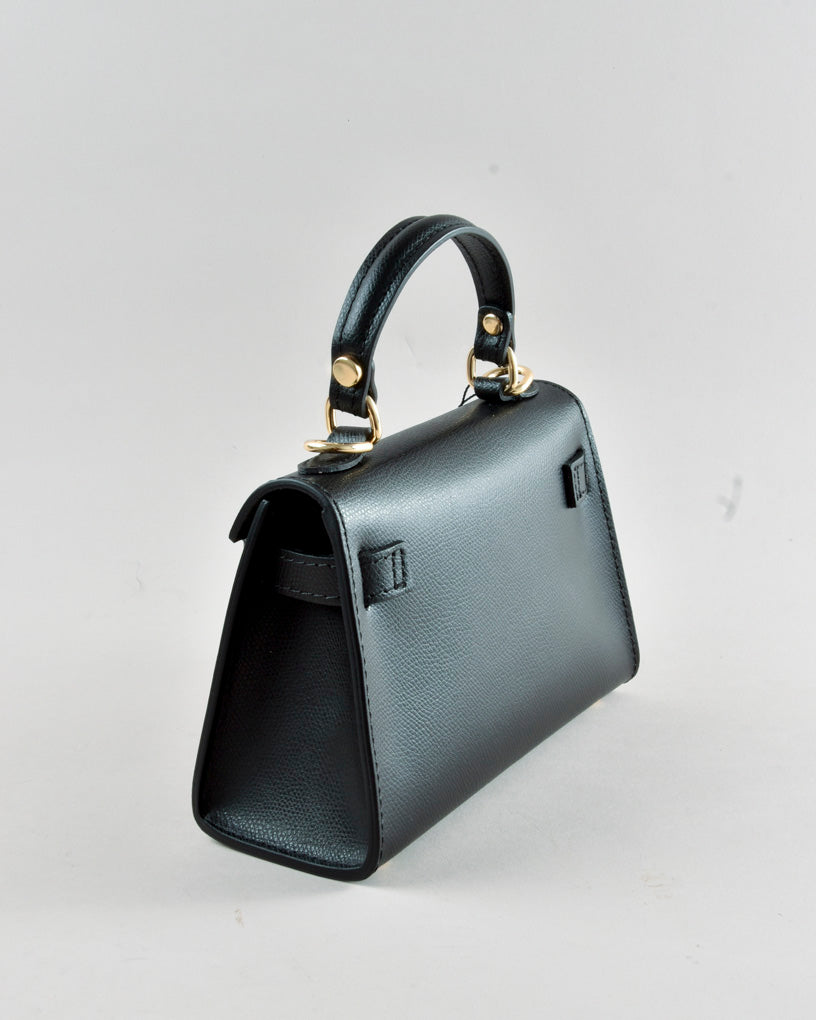 Mini K - Borsa in Vera Pelle Nera